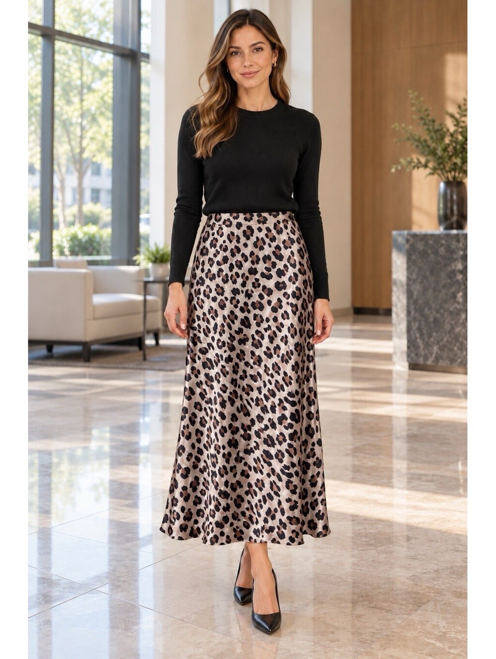 Loowie Cheetah Print Satin Skirt Women’s Small NWT